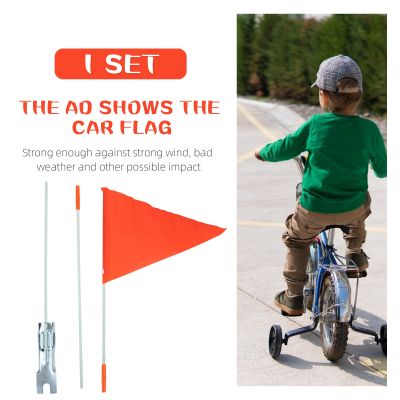 Bicycle Flagpole Folding Bracket Reflective Bike Trailer Fiber Rod Flag Fixator Glass Fiber Flag Mounting Bracket Child 120cm