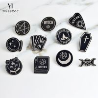 ยุโรปยุคกลางสีดำ Magic Pin ศาสนา Gothic Punk Pin Badge Pack Enamel Pin เครื่องประดับ Gift