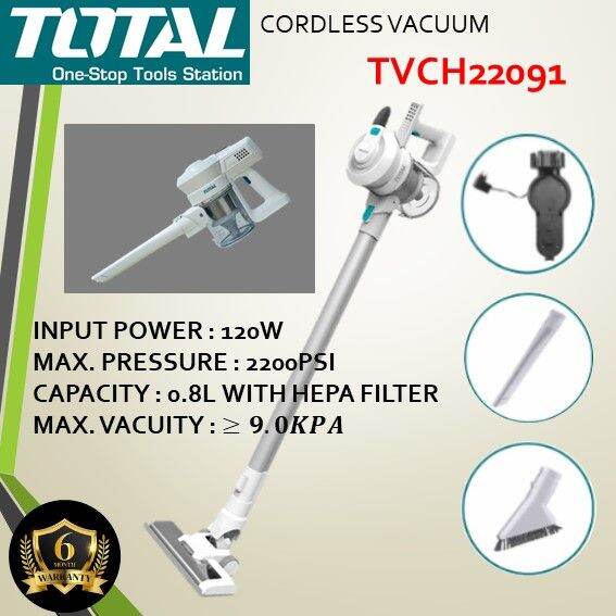 TOTAL Cordless Vacuum Cleaner TVCH22091 LOW NOISE 6 Month local