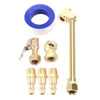 6PCS Brass Air Chuck Set,1/4 Inch Closed Ball Air Chuck &amp; Female NPT Dual Head Air Chuck &amp; Closed Flow Tire Chuck