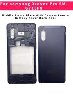 For Samsung Galaxy Xcover Pro SM-G715FN Middle Frame Plate With Camera Lens Battery Cover Back Case Full Housing Cover