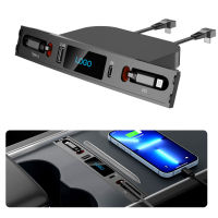 27W อัพเกรด Quick Charger LED Inligent Docking Station USB Shunt Hub สำหรับ Tesla รุ่น3 Y 4พอร์ต Powered Splitter Extension