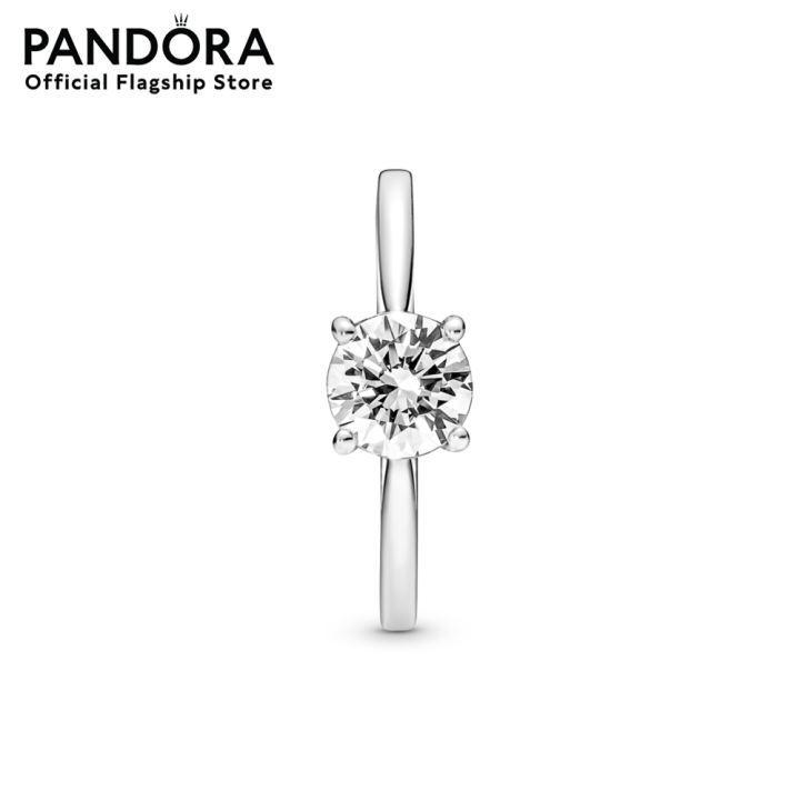 pandora-sterling-silver-ring-with-clear-cubic-zirconia-เครื่องประดับ-แหวน-แหวนเงิน-สีเงิน-แหวนสีเงิน-แหวนแพนดอร่า-แพนดอร่า