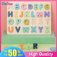 GoStar Wooden Numbers Letters Alphabet Shape Enlightenment Education Cognitive 3D Grab Board Puzzle For Baby Preschool Toys