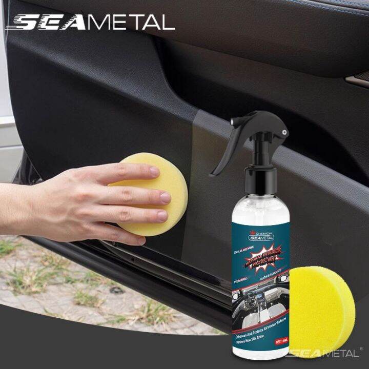 SEAMETAL 120ML Car Leather Seat Cleaner Dashboard Renovator Agent Back