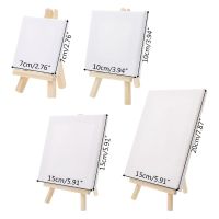 Mini Canvas And Natural Wood Easel Set For Art Painting Drawing Craft Wedding Supply A6HE