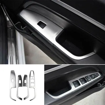 For 2016-2020 Hyundai Elantra Silver Window Lift Switch Button Panel Cover Trim Interior Door Armrest Decoration