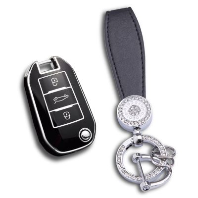 ▨ Silver Tpu Key Cover Holder Fob For Citroen C4 Aircross C3 C5 X7 Berlingo For Opel Corsa D F A Grandland X Crossland Combo Case