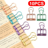 10/5Pcs Hollow Metal Storage Long Tail Clip Colorful Binder Bill Clip Dovetail Clip Paper Clip Home Office Folder Stationary