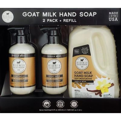 นำเข้า 🇺🇸"ผลิตเเละนำเข้าอเมริกา" สบู่ Dionis Goat Milk Vanilla Bean Hand Soap 2 Pack + Refill ราคา 990 - บาท