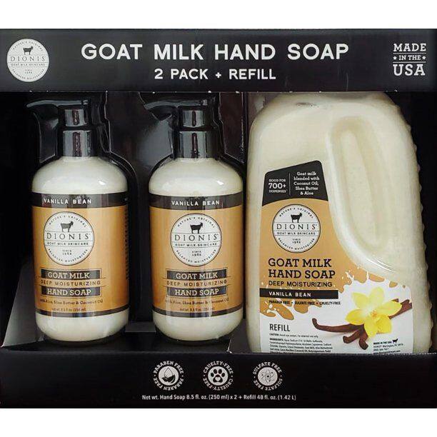 นำเข้า-ผลิตเเละนำเข้าอเมริกา-สบู่-dionis-goat-milk-vanilla-bean-hand-soap-2-pack-refill-ราคา-990-บาท