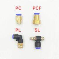 10pcs PC/PCF/PL/SL Air Hose Connectors Fittings Straight Pipe Quick pneumatic connector 1/2"1/4"3/8"1/8"M5 Male-4 6 8 10 12 Pipe Fittings Accessories