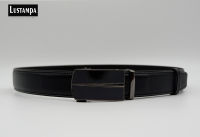 Lustampa Douglas Automatic Belt เข็มขัดหนังแท้ สีดำ ออโตเมติก กว้าง 35 มม.