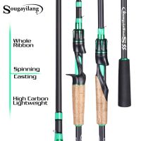 Sougayilang Spinning Casting Fishing Rod 1.8/2.1m 4 Sections Carbon and EVA Handle Reel