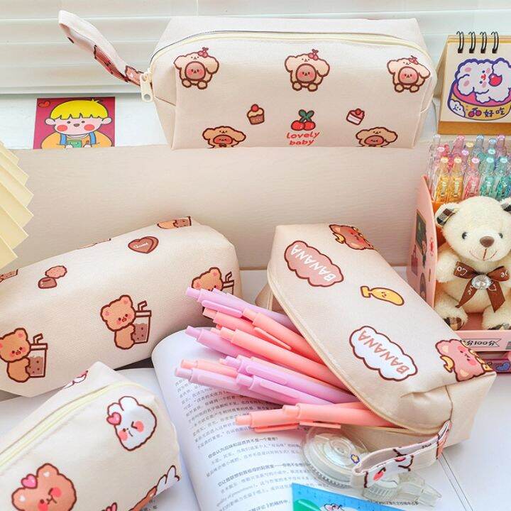 kawaii-bear-large-capacity-pencil-case-desktop-stationery-organizer-storage-bag-canvas-material-pencil-bag-school-supplies