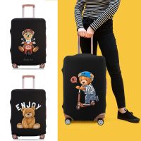 Bear Doll Pattern Luggage Cover Elastic Protective Cover Removeable Protective Cover Dust-proof Suitable for 18-32 Inch Luggage