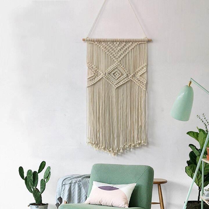 macrame-พรมทอแขวนผนังสไตล์โบฮีเมียนสำหรับ-z024ห้องนั่งเล่นตกแต่งบ้านพื้นหลังโซฟาแต่งพู่พรมศิลปะแขวนผนังสไตล์นอร์ดิก