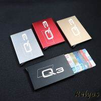 ❒ For Audi Q3 F3B 8UB 8UG Anti-theft ID Credit Card Holder Men Women Porte Carte Thin Metal Wallets Pocket Case Accessories