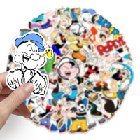 ?พร้อมส่ง?ลายการ์ตูนอะนิเมะ ป๊อปอาย POPEYE 大力水手 กันน้ำ สติ๊กเกอร์ ใช้ซ้ำได้ กระโปรงหลังรถ โทรศัพท์มือถือ sticker 50pcs