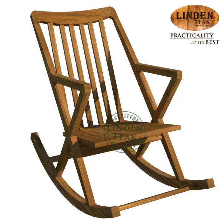 Wood and rope rocking chair