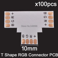 100ชิ้นล็อต, 4pins 4-PIN 10มิลลิเมตร T รูปร่าง RGB LED S TRIP PCB เชื่อมต่อ S olderless ไม่มีเชื่อมอะแดปเตอร์ PCB สำหรับ5050 SMD RGB LED แถบ