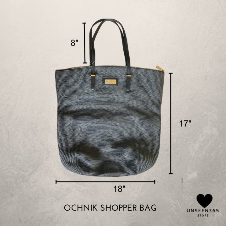 กระเป๋า-แบรนด์ดังจากต่างประเทศ-ทรงกระสอบ-ochnik-สีดำ-bag-ochnik-shopper-bag-black