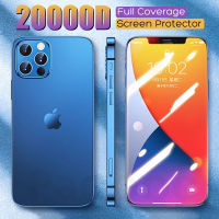 20000D แบบเต็มหน้าจอป้องกันกระจกบนสำหรับ 12 Mini 11 12 Pro X XR XS Max SE 2020 6วินาที7 8บวกฟิล์มกระจกนิรภัยกรณี