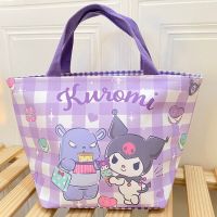 Kuromi Cinnamoroll PU กระเป๋ากระเป๋าใส่เบนโตะ Sanrio Hello Kitty น่ารัก,ที่รวมเก็บของ PU กันน้ำมีฉนวนกันความร้อนกล่องข้าวกลางวัน