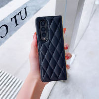 เคสสำหรับ Samsung Galaxy Z Fold 3 Z Fold 4 Z Fold 5เคสแฟชั่นแบรนด์ใหญ่ฝาพับซิลิโคนสีสันสดใสเคสโทรศัพท์หนังขนมเปียกปูน