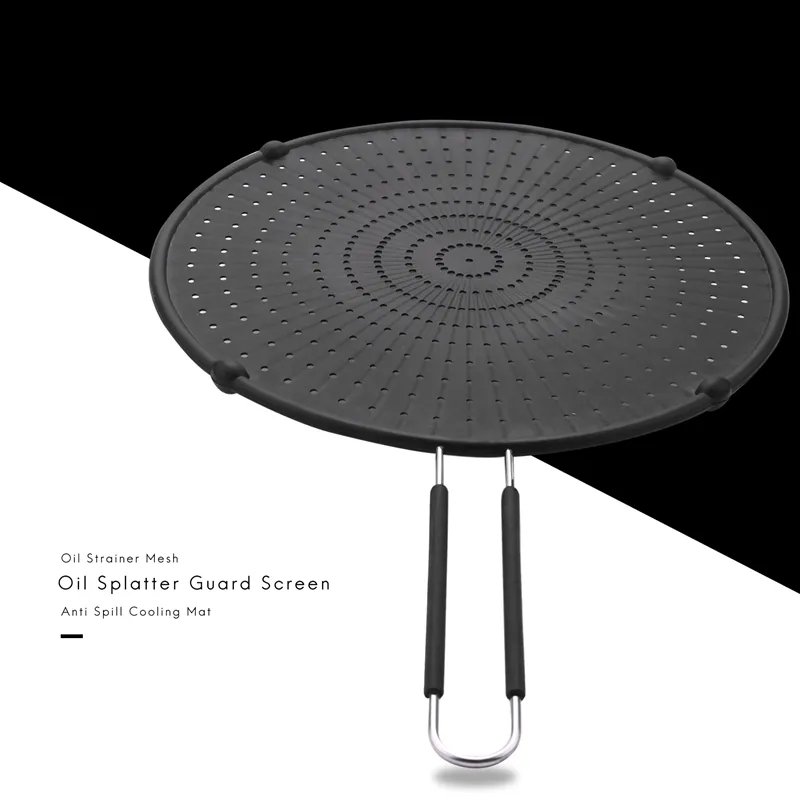Beckon Ware | USA | 11 Inch Black Silicone Splatter Screen - Oven Safe Fry  Wall, Grease Splatter Guard for Frying Pan, Ultimate Splatter Guard for
