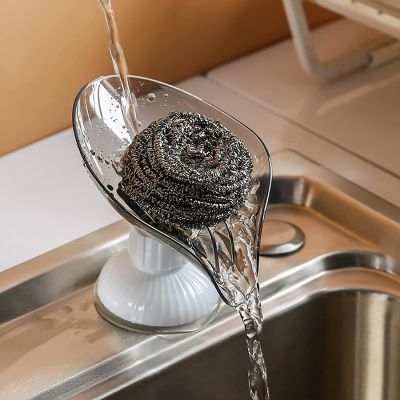 For Plastic Bathroom Decorative Sponge Shape Kitchen Shower Sink Tray Self With Holder Bar Leaf