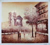 รูปภาพวาดสีน้ำมันบนผ้าใบ วาดด้วยมือ ขนาด20"x24" รูปแขวนฝาผนัง ตกแต่งบ้าน