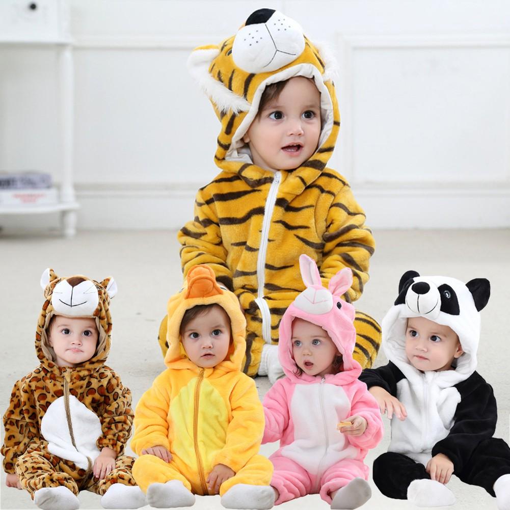 Infant Baby Boys Girls Halloween Tiger Costumes Hooded Romper Jumpsuit Cute Animal Outfit Clothes 