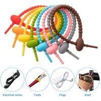 Reusable Silicone Cable Ties Heavy Duty Reusable Zip TiesAssorted Colors Smart Ties Cord Wrap Organizer Rubber Twist Ties10pcs Cable Management