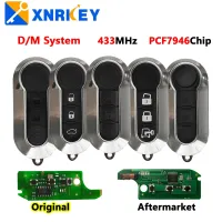 XNRKEY 2/3B Remote Car Key PCF7946 Chip 433Mhz for Fiat 500 500L Punto Florino Doblo Qubo Evo Grande Delphi/Marelli BSI System