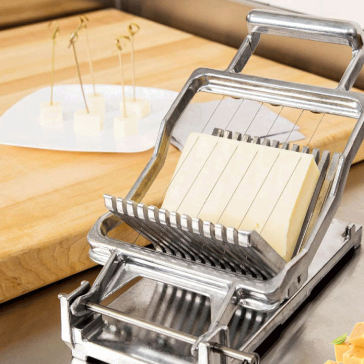 Huanyu Commercial Cheese Slicer 1cm&2cm Stainless Steel Wire Cheese Cutter  Butter Cutting Board Machine Making Dessert Blade Replaceable Kitchen