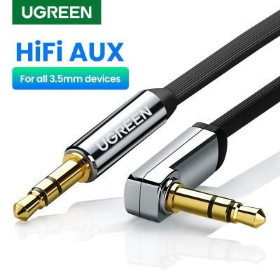 Ugreen 3.5mm Audio Jack Cable 3.5 mm Male to Male Aux Cable For Samsung S20 Car Headphone MP3/4 Aux Cord Wire Line 90 Degree