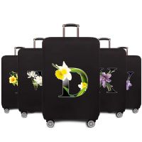 Luggage Case Suitcase Dust Luggage Cover for 18-28 Inch Flower 26 Letter Name Pattern Travel Case Elastic Dust Cover