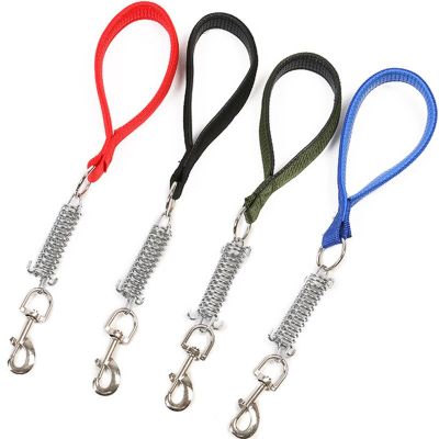 Dog Leash Spring Short Dogs Leash PU Leather Leashes for Large Dogs Walking Traction Nylon Rope Durable Dog Leashes Pet Chain Leashes