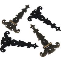 2Pcs Antique Hinge Hinge For Windows Cabinet Cupboard Wardrobe Doors Wooden Boxes Jewelry Case Chest Bronze/Black 113x69mm