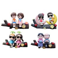 Couple Ornaments for Car Dashboard Car Dashboard Accessories and Adorable Figures for Valentines Day Resin Couple Figurines and Car Interior Couple Ornaments manner