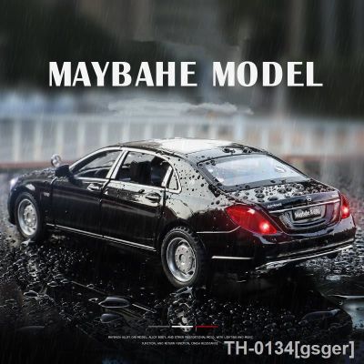 ✥◙✢ gsger 1/32 maybach s650 v12 liga luxy modelo de carro diecastas veículos brinquedo alta simulação som e luz crianças presentes