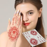 Red Henna Tattoo Stickers Temporary Tattoos for Women Stickers for Hand Womens Body Protection Fake Tattoo