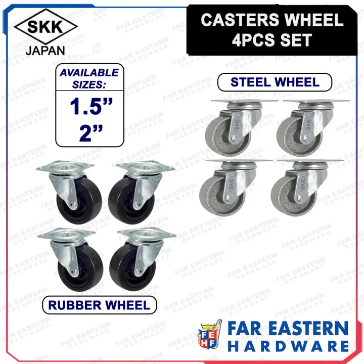 SKK JAPAN Steel Rubber Ball Bearing Swivel Type Wheel Caster Lazada PH