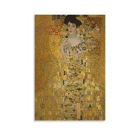 โปสเตอร์โปสเตอร์ภาพตกแต่งผ้าใบคลาสสิค LZAIX ภาพเหมือนของ Adele Bloch-Bauer Gustav Klimt ภาพพิมพ์ศิลปะทันสมัยสำหรับห้องนอนและห้องนอนเครื่องตกแต่งฝาผนังขนาด08X12นิ้ว (20X30ซม.) ไม่มีกรอบ