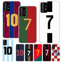 FootBall Star Number C 7 10 Print Soft Case for Samsung Galaxy A53 A52 A13 A12 A33 A32 Phone Shell A23 A22 A03 A02S A14 A04S Phone Cases