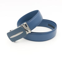 WESTERN AUSPICIOUS 2020 Men Belt Cow Genuine Leather Luxury Strap Male Belts For Men Automatic Leather Strap Blue Colour