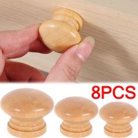 1/8pcs Wooden Handle Circular Natural Wooden Cabinet Drawer Wardrobe Knobs Door Pull Kitchen Handle Furniture Hardware 3 Sizes Door Hardware Locks