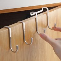 【YF】 S-Type Door Hanger Stainless Steel Over The Cabinet Hook Hangers Bathroom Kitchen Nail-Free Wall Mounted Coat Racks