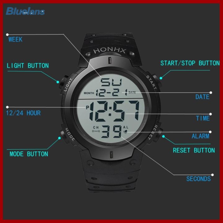 bluelans-honhx-unisex-สายรัดปรับได้-backlight-big-dial-กีฬาข้อมือดิจิตอลนาฬิกา